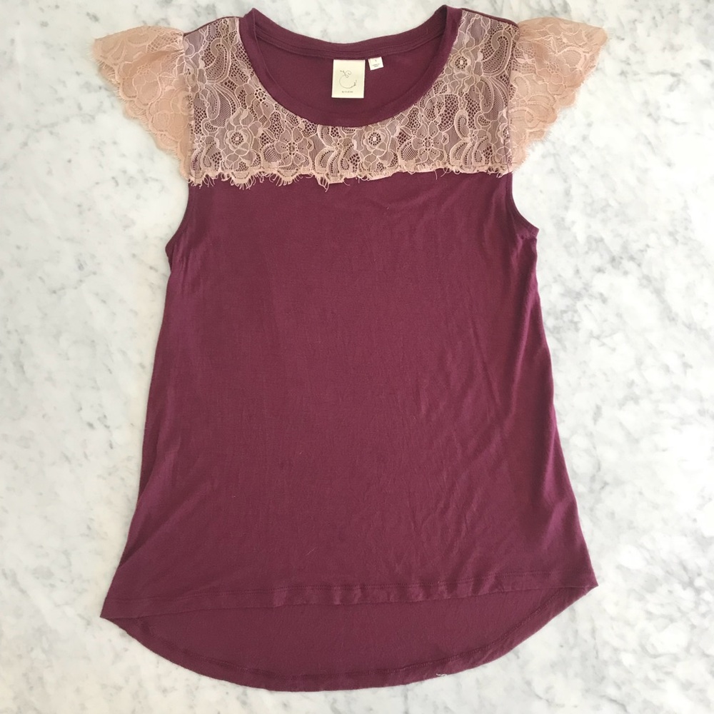Anthropologie Eloise Eyelash Lace Top